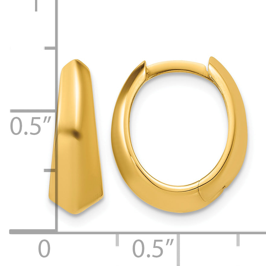 10K Yellow Gold Polished Hoop Earrings, 5.5mm