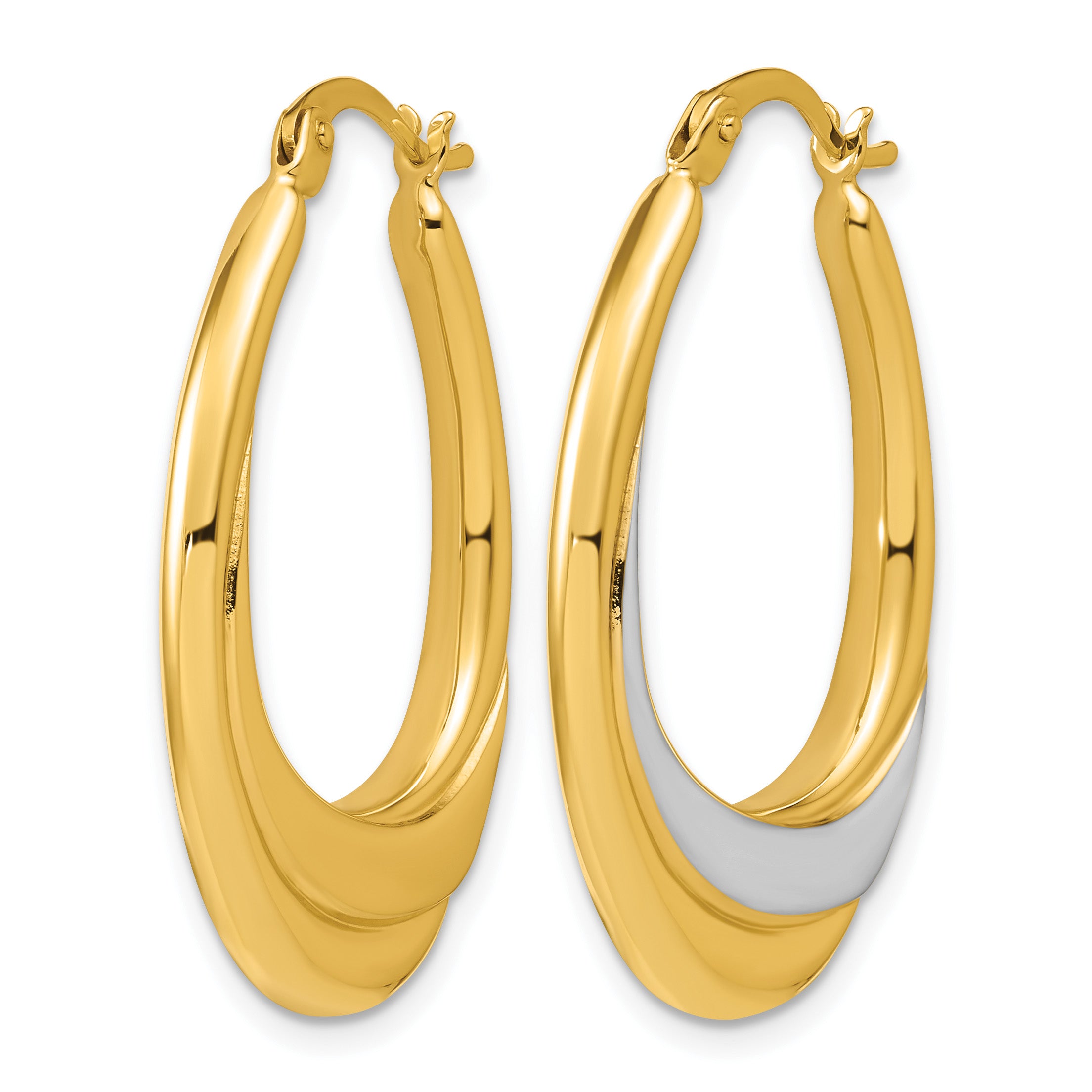 10K Yellow Gold Polished Hoop Earrings, 3.7mm