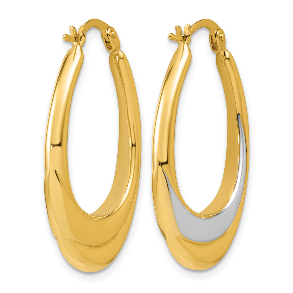 10K Yellow Gold Polished Hoop Earrings, 3.7mm