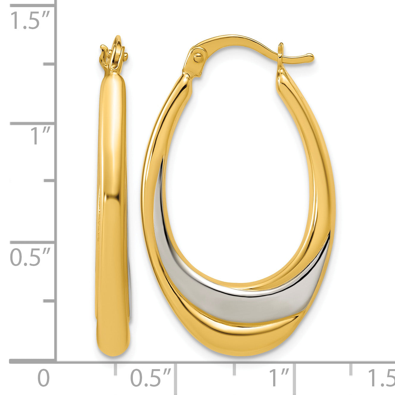 10K Yellow Gold Polished Hoop Earrings, 3.7mm