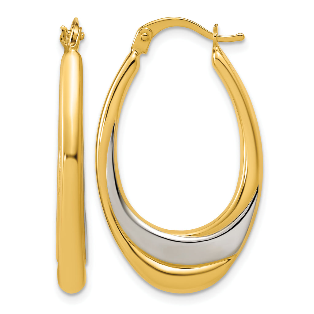 10K Yellow Gold Polished Hoop Earrings, 3.7mm