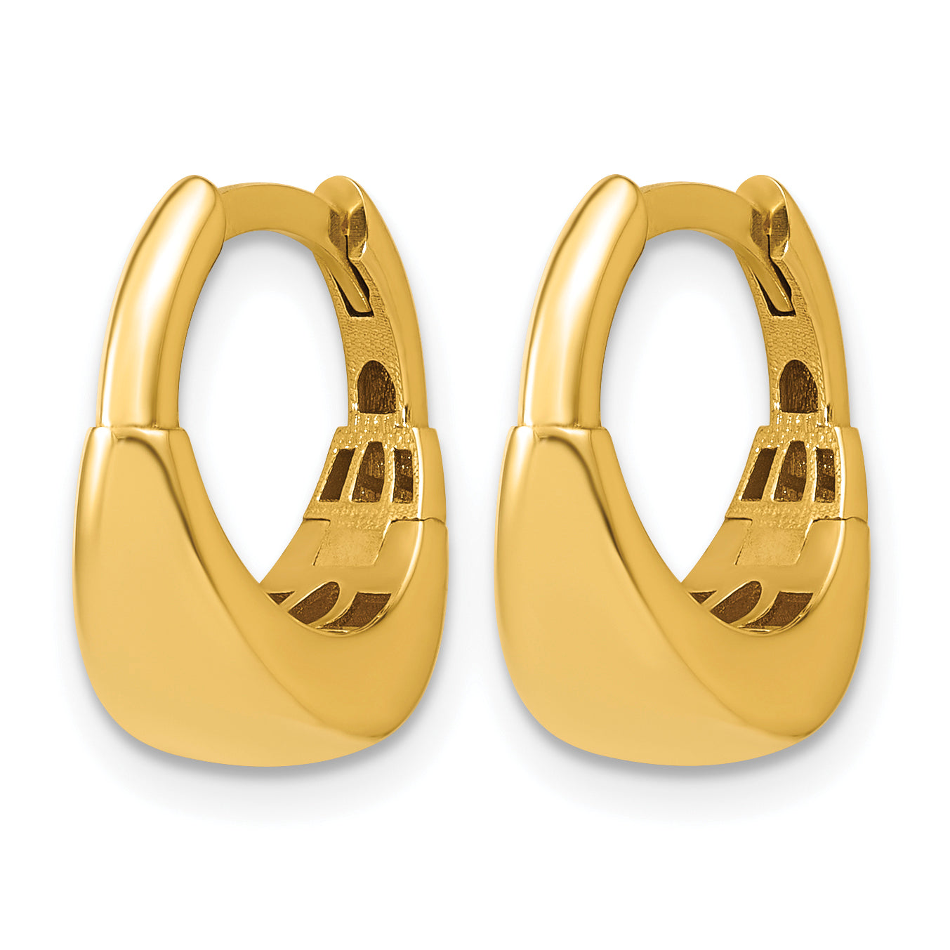 10K Yellow Gold Polished Hoop Earrings, 6.5mm Secondary image