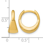 10K Yellow Gold Polished Hoop Earrings, 6.5mm