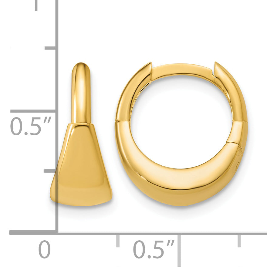 10K Yellow Gold Polished Hoop Earrings, 6.5mm