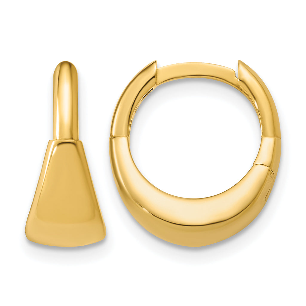 10K Yellow Gold Polished Hoop Earrings, 6.5mm