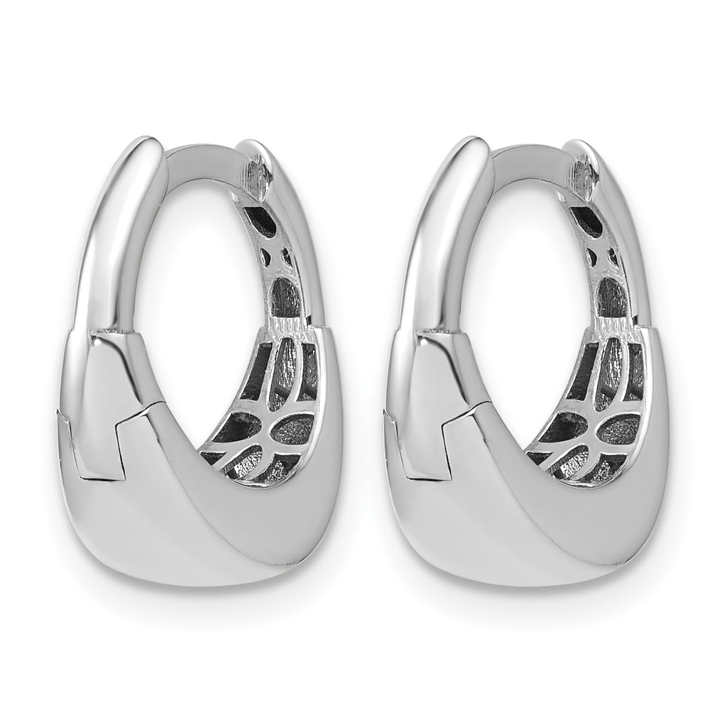 10K White Gold Polished Hoop Earrings, 6.5mm