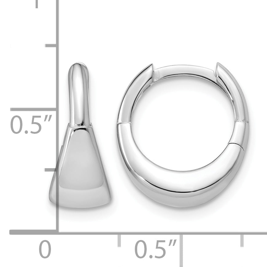 10K White Gold Polished Hoop Earrings, 6.5mm