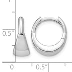 10K White Gold Polished Hoop Earrings, 6.5mm