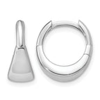 10K White Gold Polished Hoop Earrings, 6.5mm