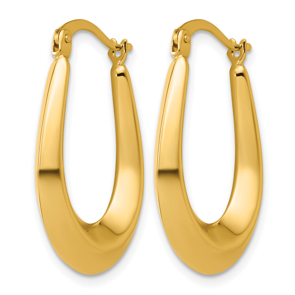 10K Yellow Gold Polished Hoop Earrings, 4.5mm