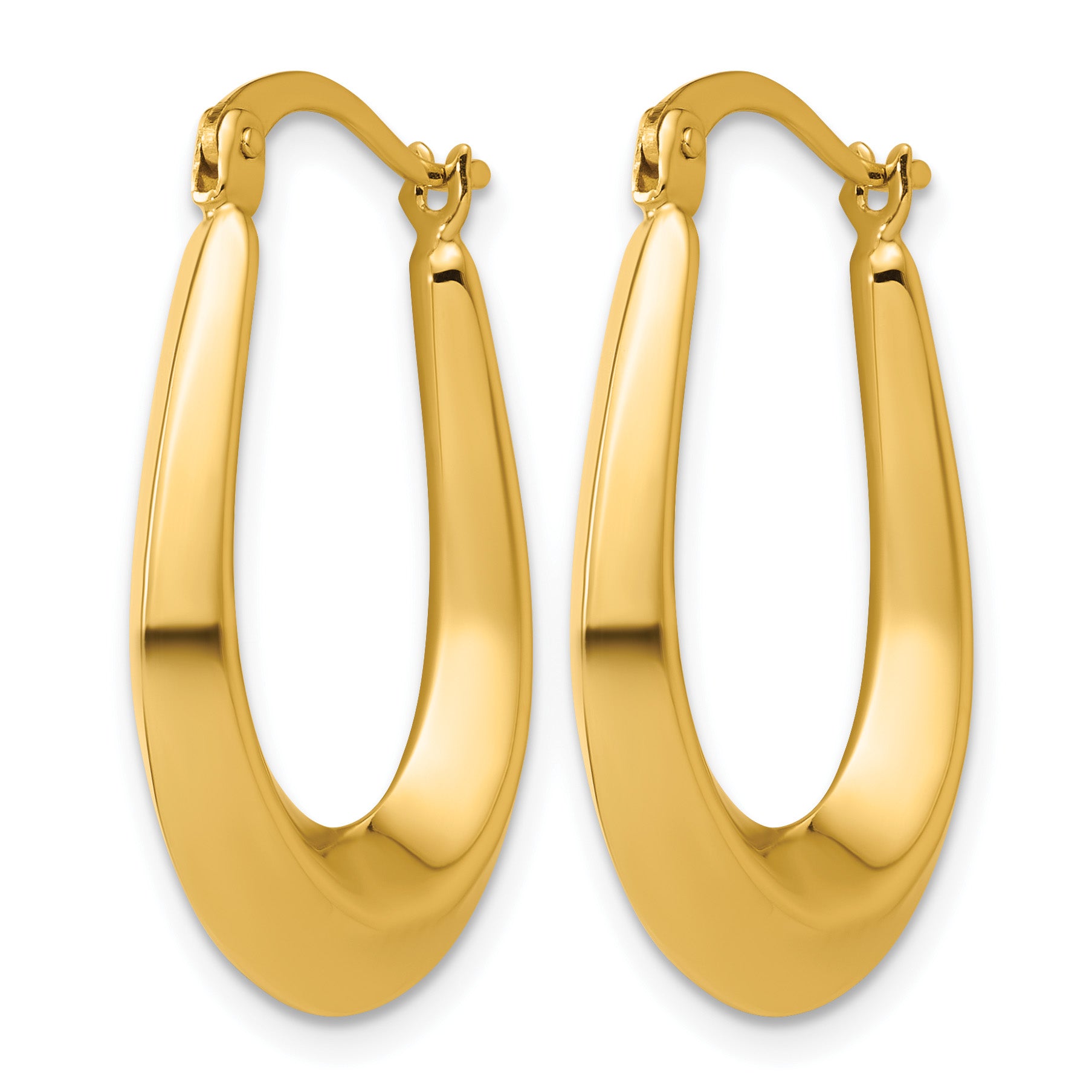 10K Yellow Gold Polished Hoop Earrings, 4.5mm