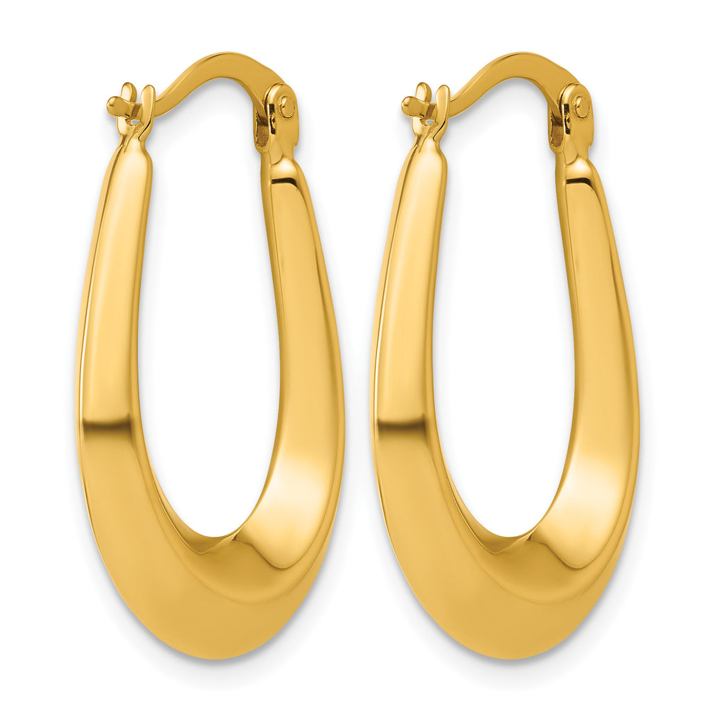 10K Yellow Gold Polished Hoop Earrings, 4.5mm