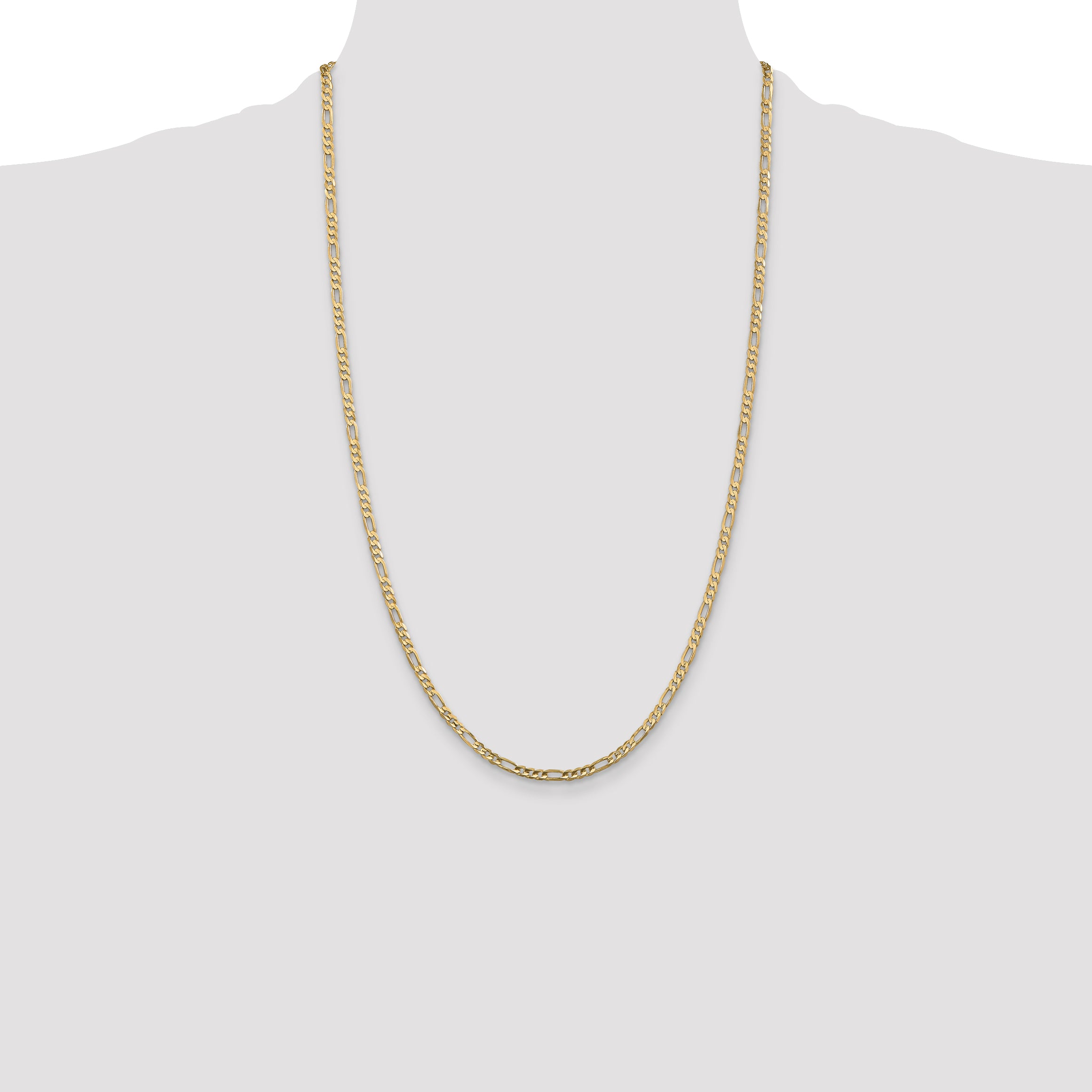 10k 3mm Concave Figaro Chain