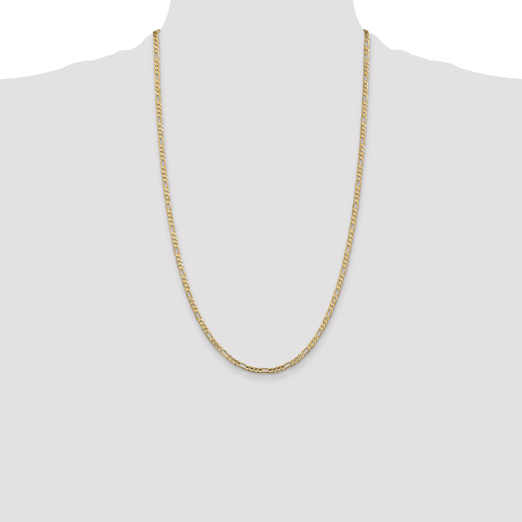 10k 3mm Concave Figaro Chain