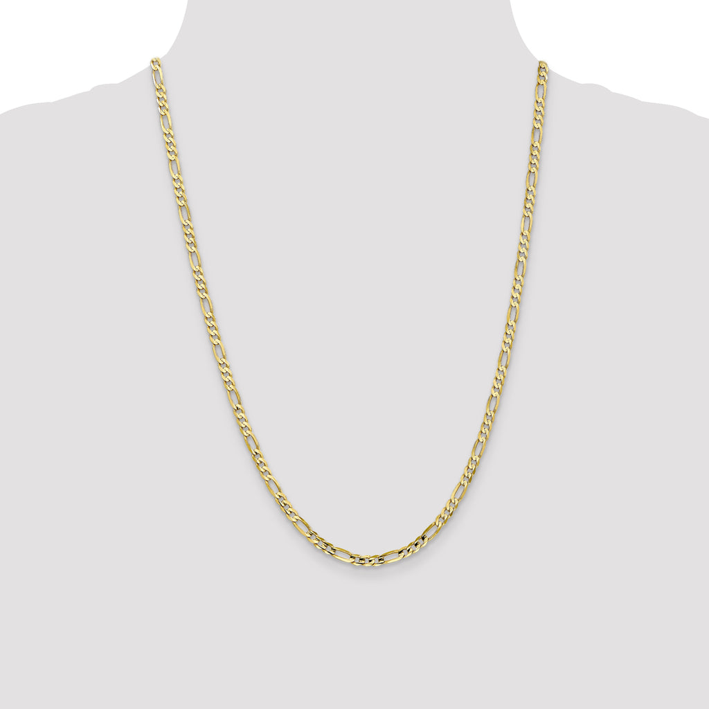 10k 4mm Concave Open Figaro Chain