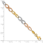 10K Tri-color Infinity Symbol Link Bracelet