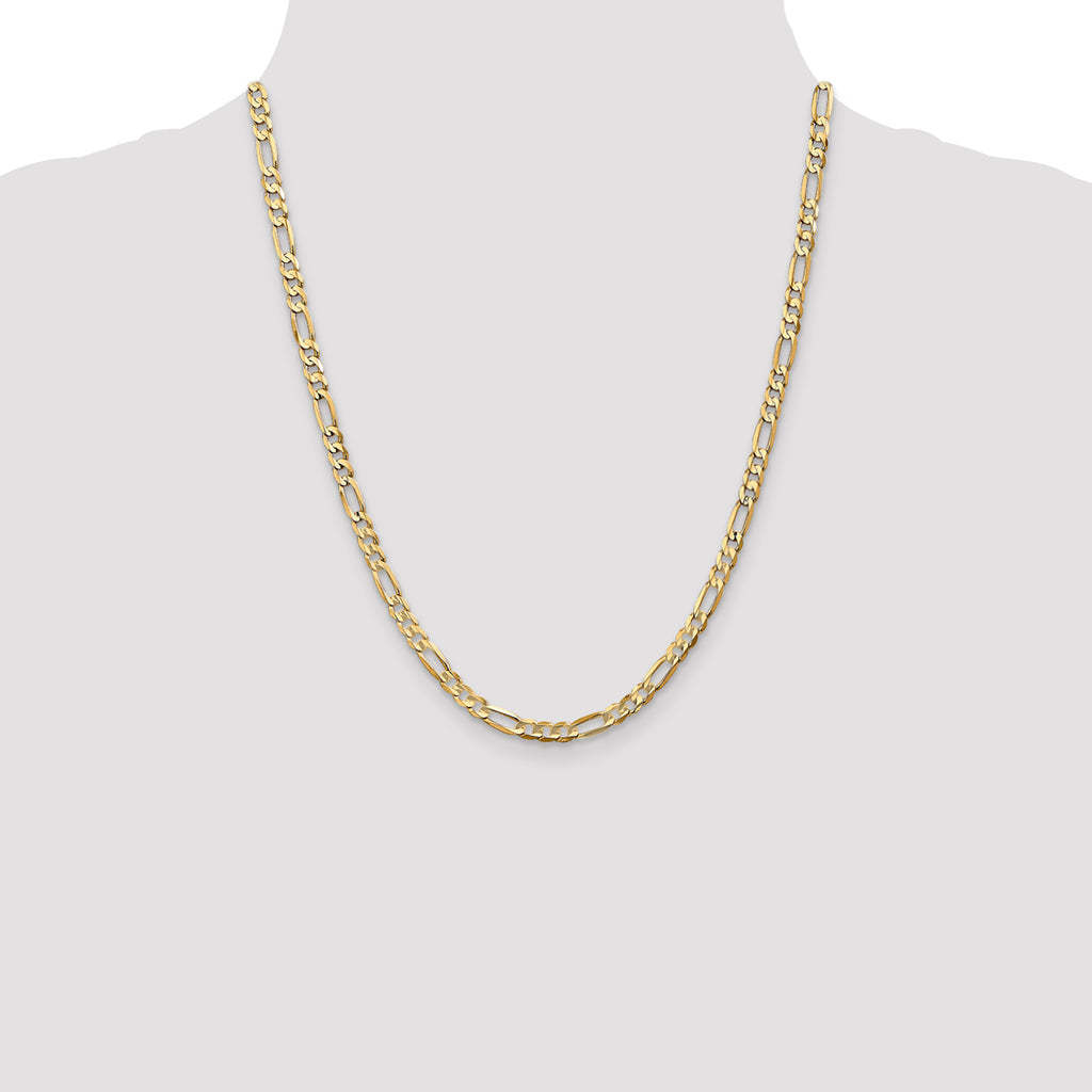 10k 4.5mm Concave Open Figaro Chain