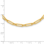 10K Polished Flat Oval Link Necklace