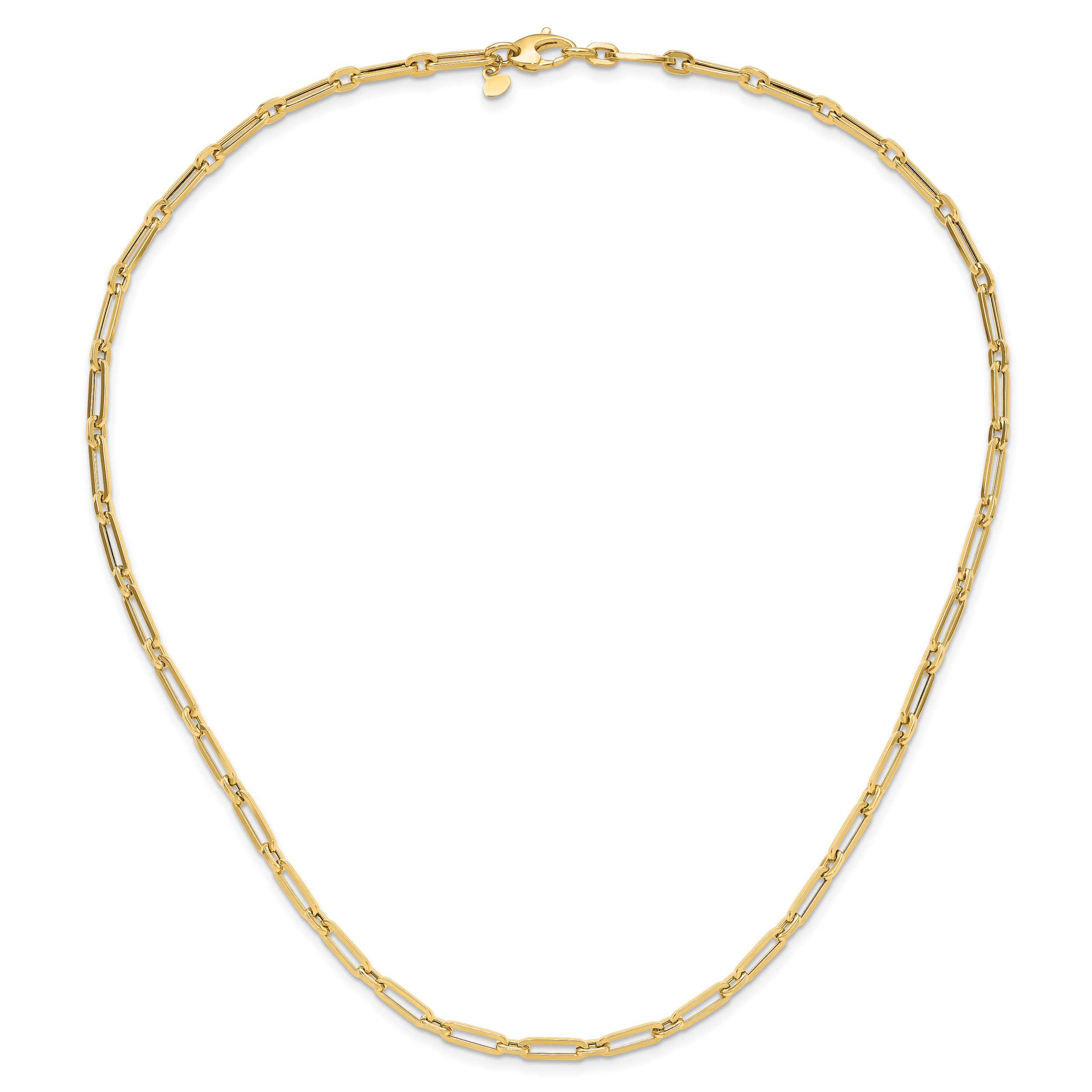 10K Polished Flat Oval Link Necklace Secondary image