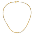 10K Polished Flat Oval Link Necklace