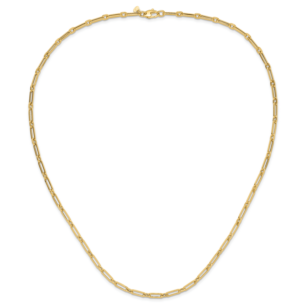 10K Polished Flat Oval Link Necklace