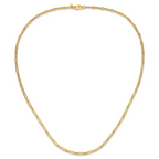 10K Polished Flat Oval Link Necklace