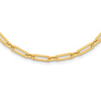 10K Polished Flat Oval Link Necklace