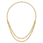 10k Polished Double-layer Link Necklace