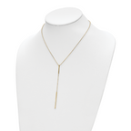10K Polished Y-drop Bar With  1in ext. Necklace