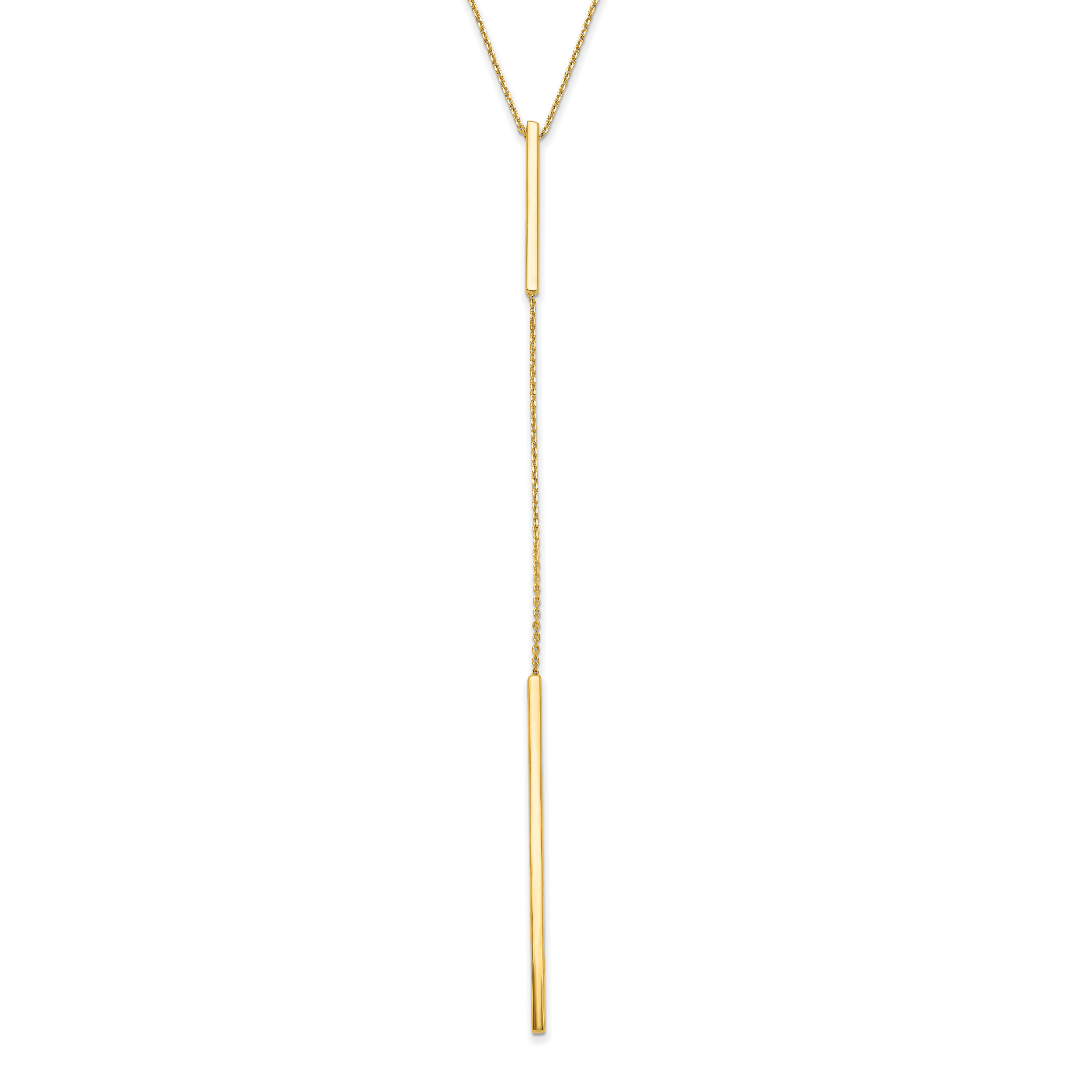 10K Polished Y-drop Bar With  1in ext. Necklace Main image