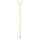 10K Polished Y-drop Bar With  1in ext. Necklace