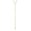 10K Polished Y-drop Bar With  1in ext. Necklace