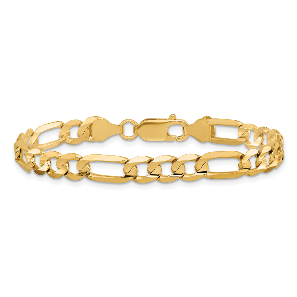 10k 6mm Concave Open Figaro Chain