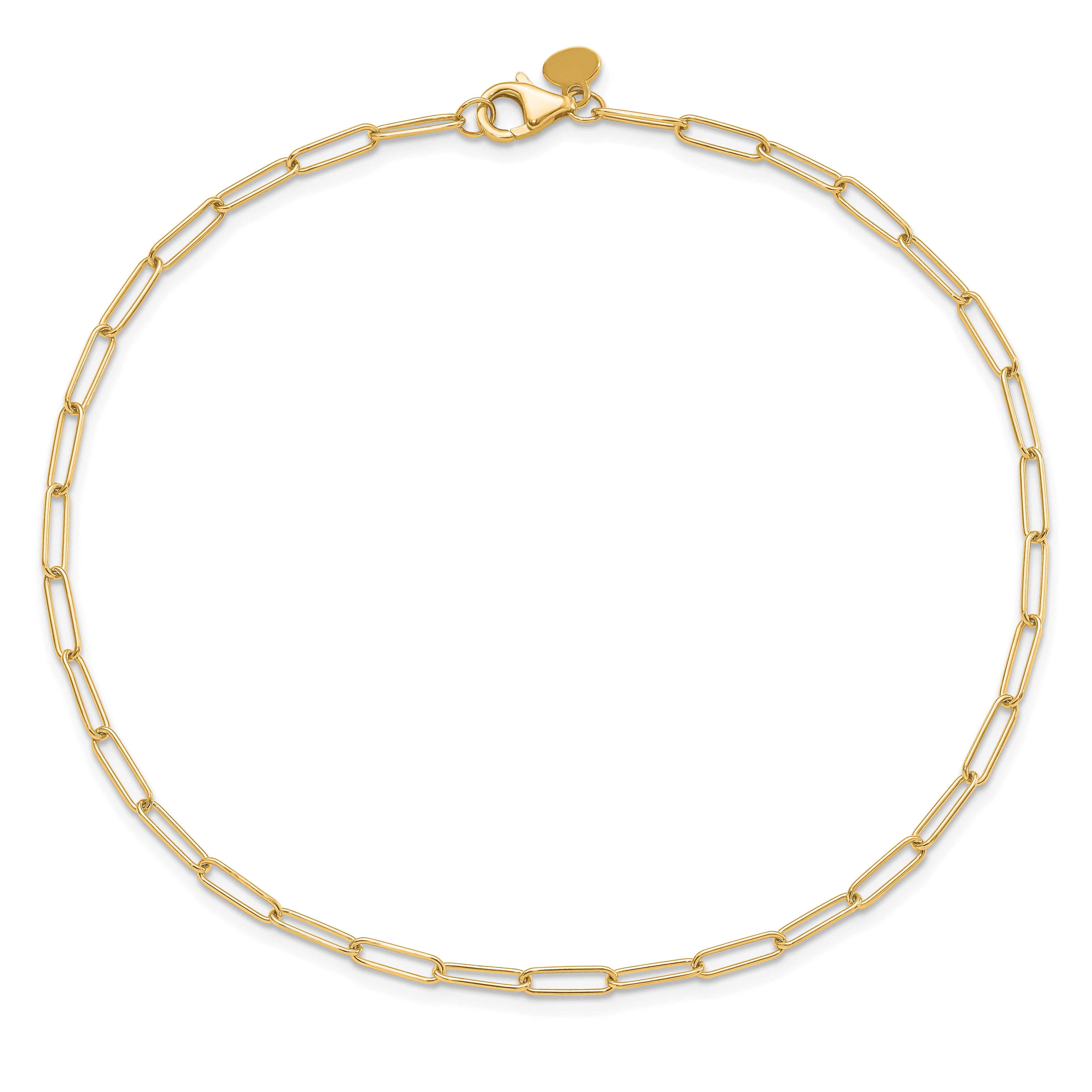 10K Polished Fancy Link Anklet