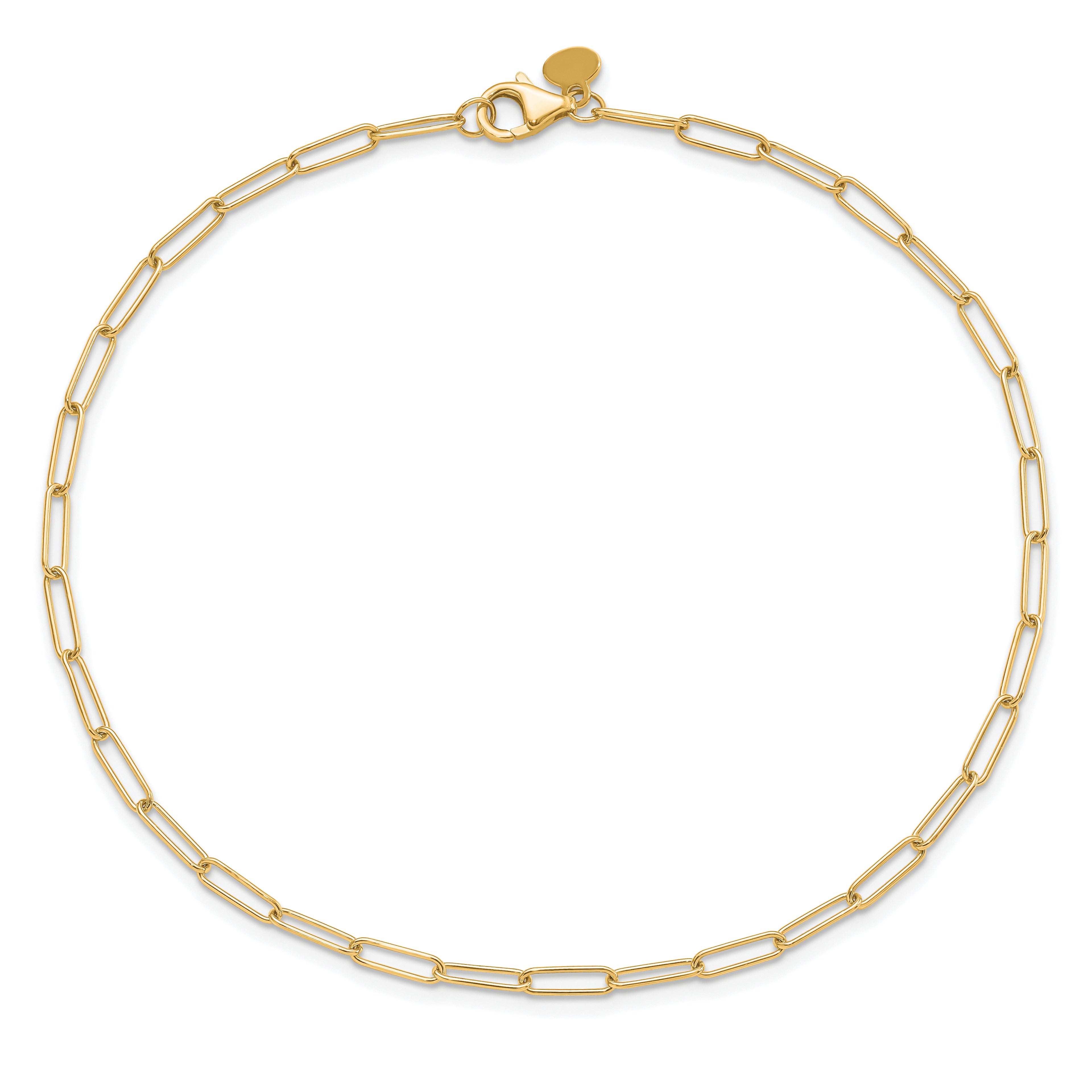 10K Polished Fancy Link Anklet