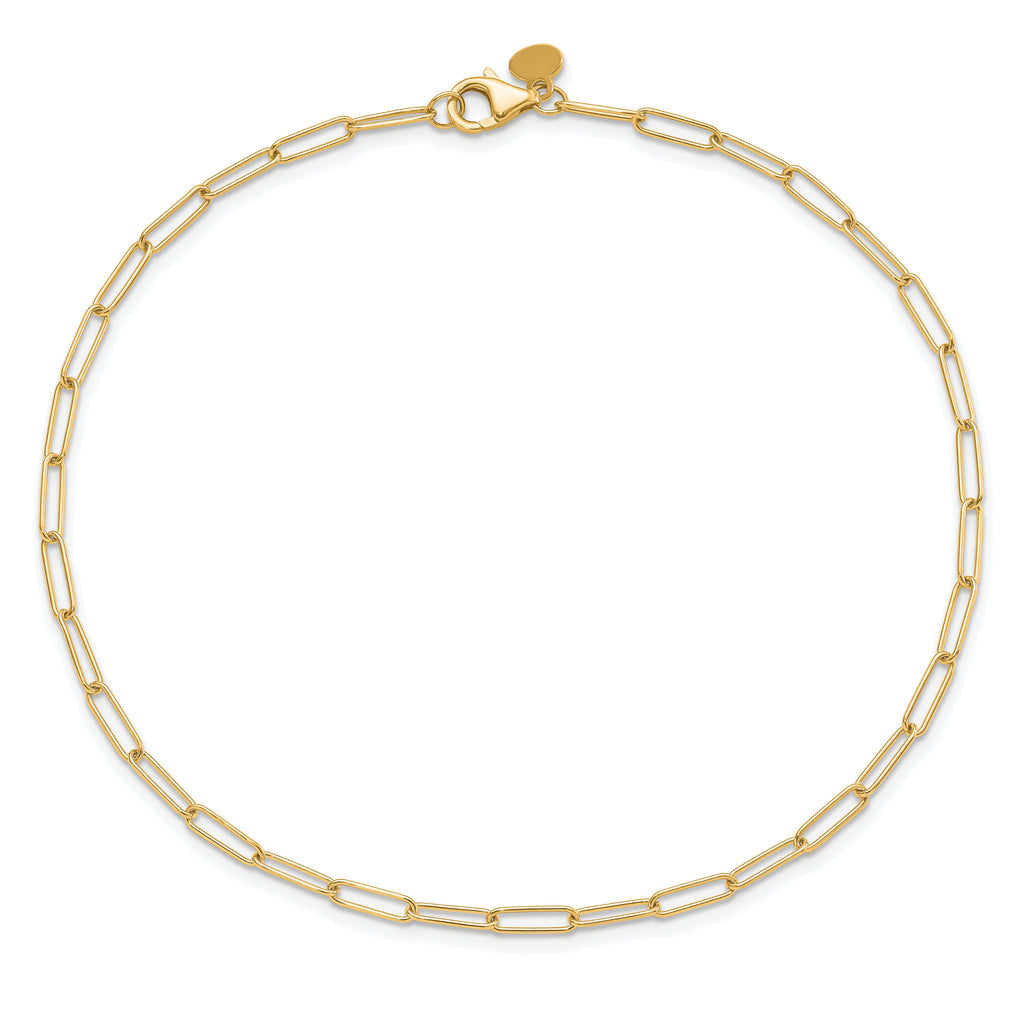 10K Polished Fancy Link Anklet