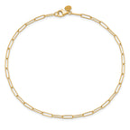10K Polished Fancy Link Anklet