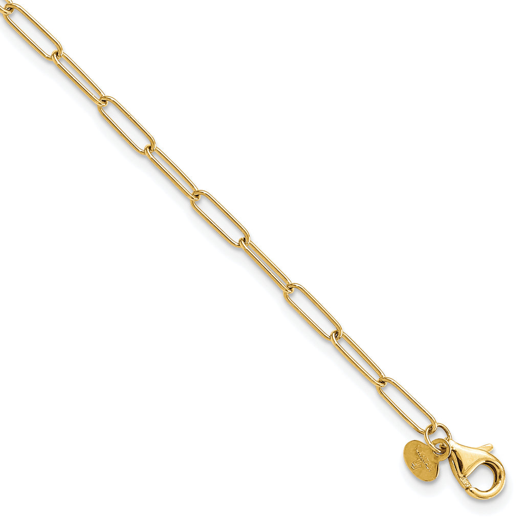 10K Polished Fancy Link Anklet