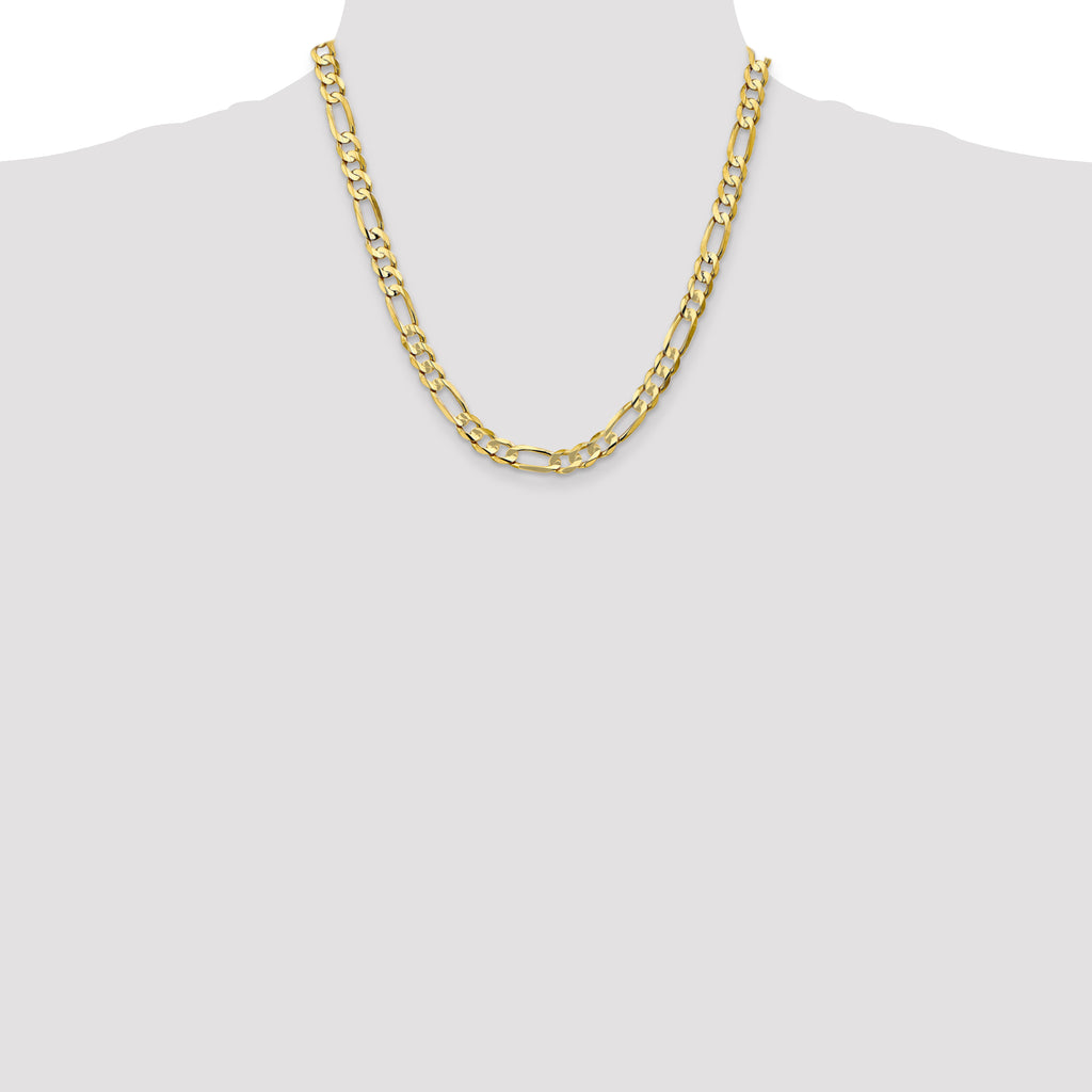 10k 6.75mm Concave Open Figaro Chain