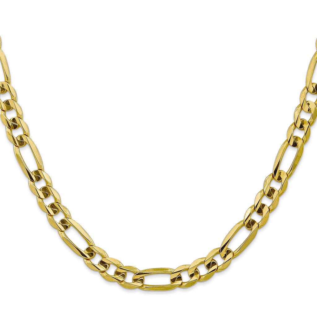 10k 7.5mm Concave Open Figaro Chain