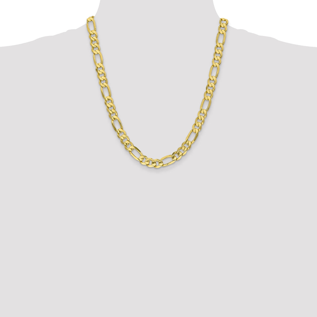 10k 8.75mm Concave Open Figaro Chain