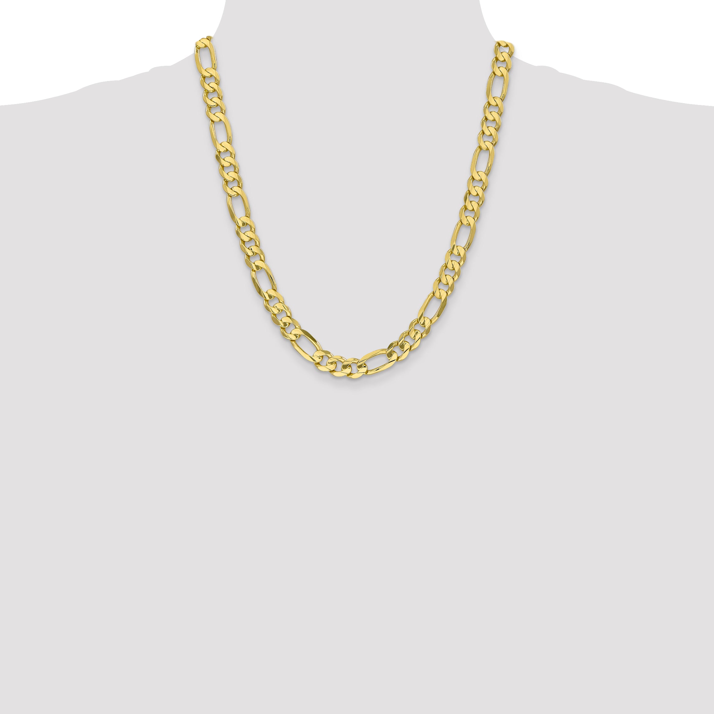 10k 8.75mm Concave Open Figaro Chain