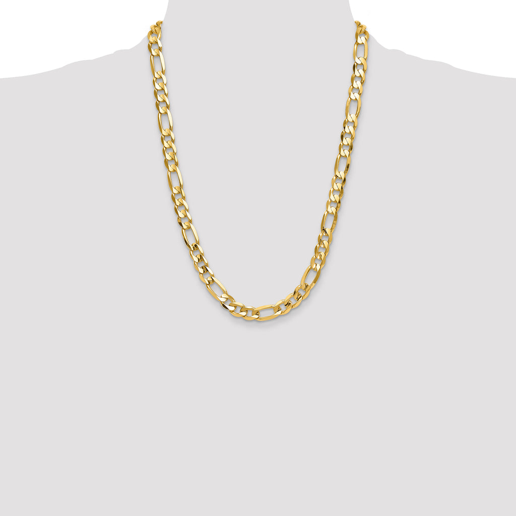 10k 10mm Concave Open Figaro Chain