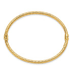 10K Polished and Textured Hinged Bangle