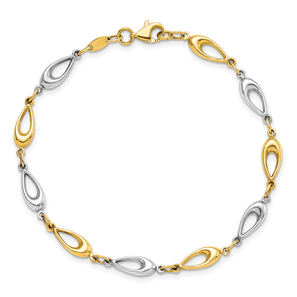 10K Two-tone Polished Bracelet
