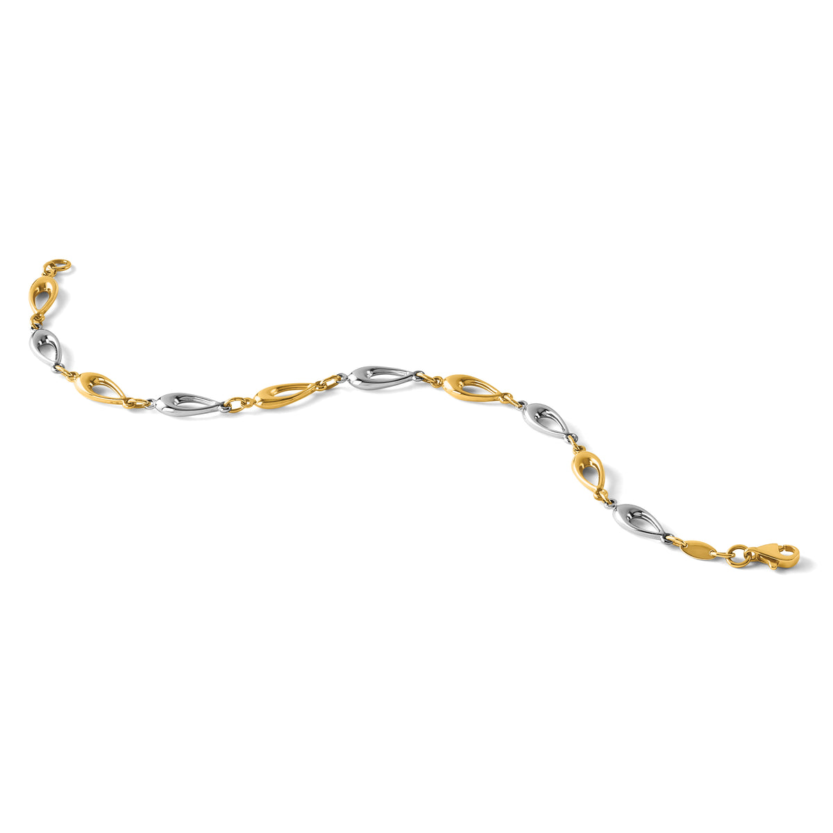 10K Two-tone Polished Bracelet