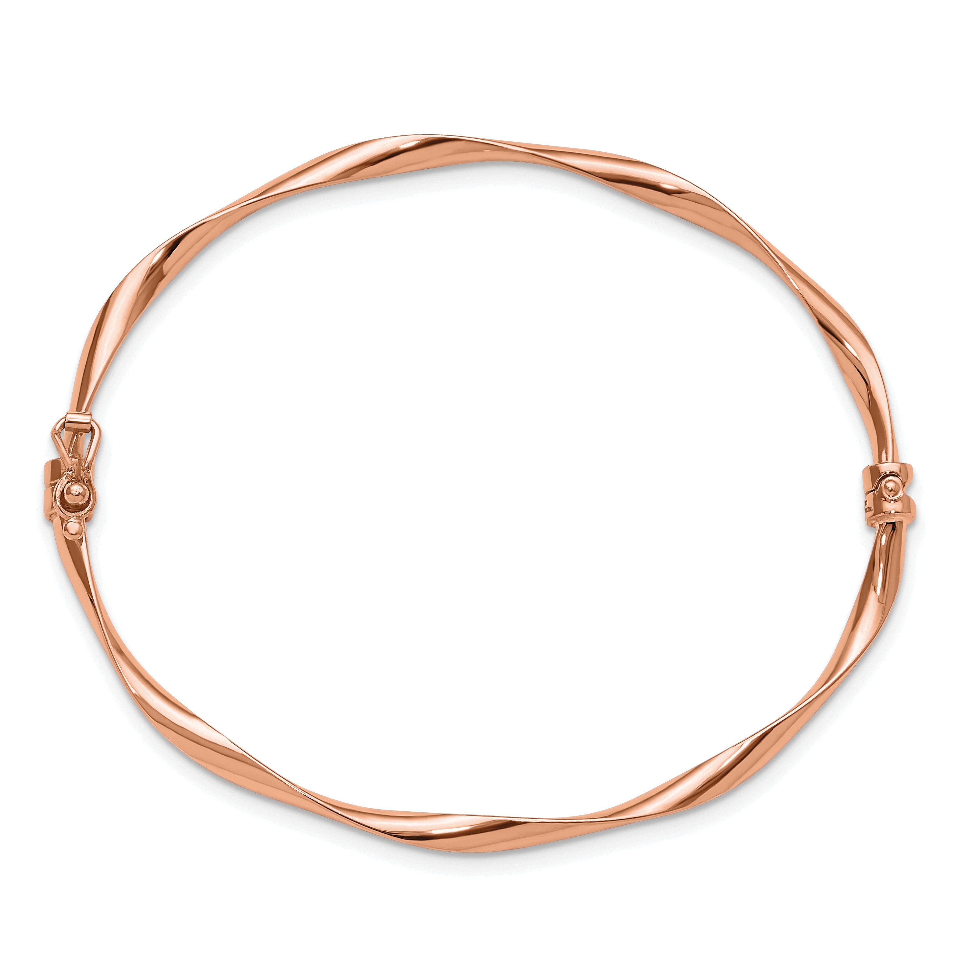 10K Rose Gold Polished Hinged Bangle Secondary image