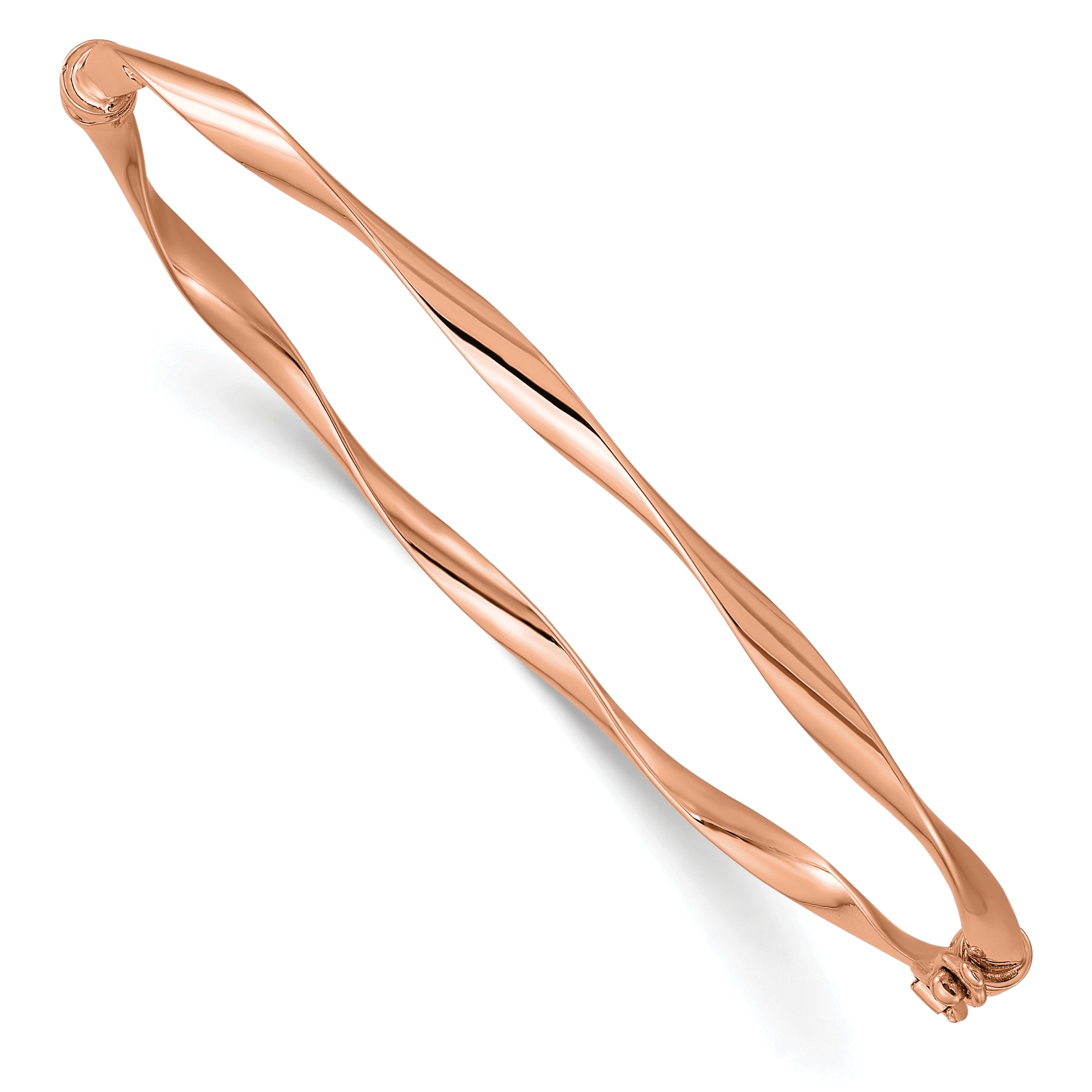 10K Rose Gold Polished Hinged Bangle Main image