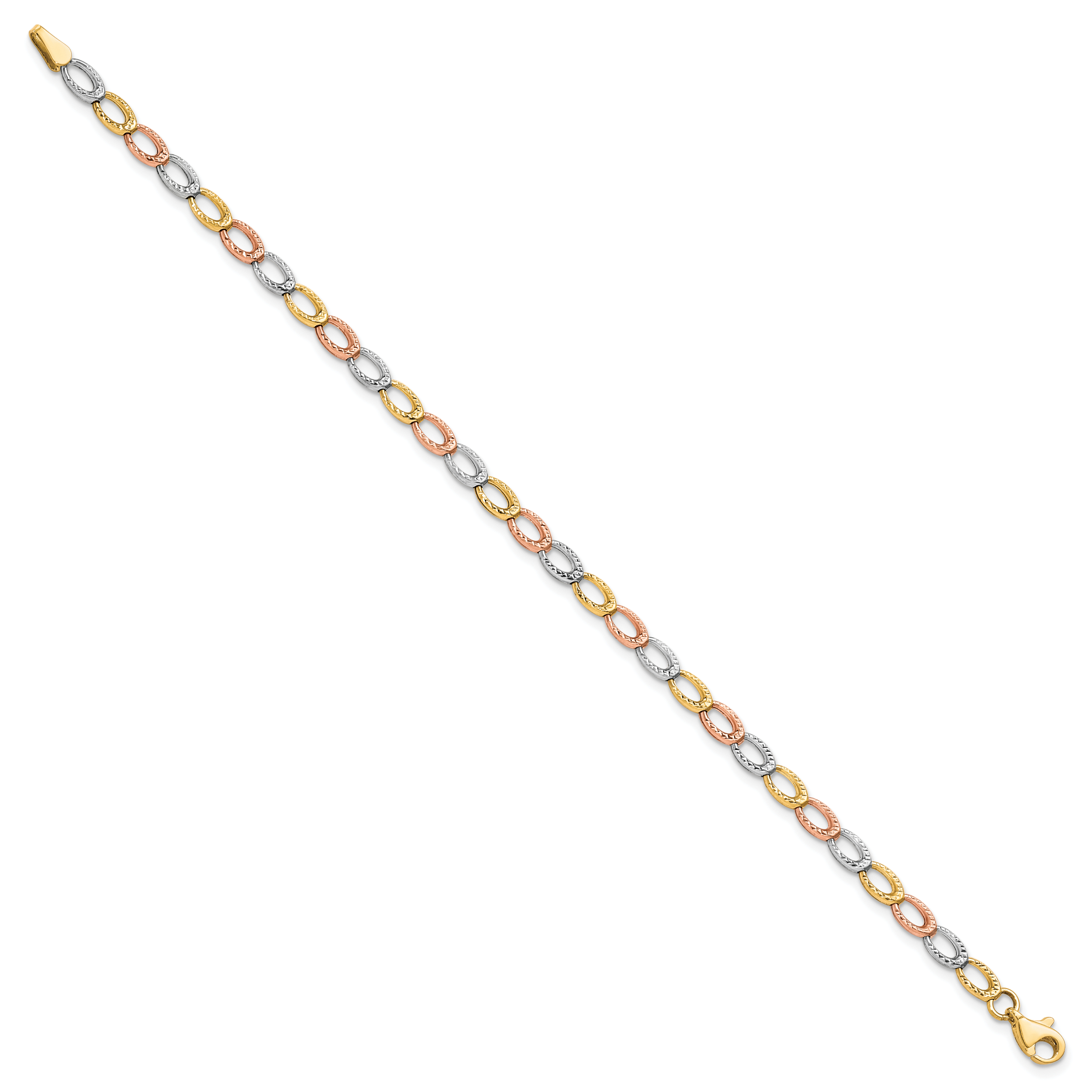10K Tri-Color D/C Bracelet Secondary image
