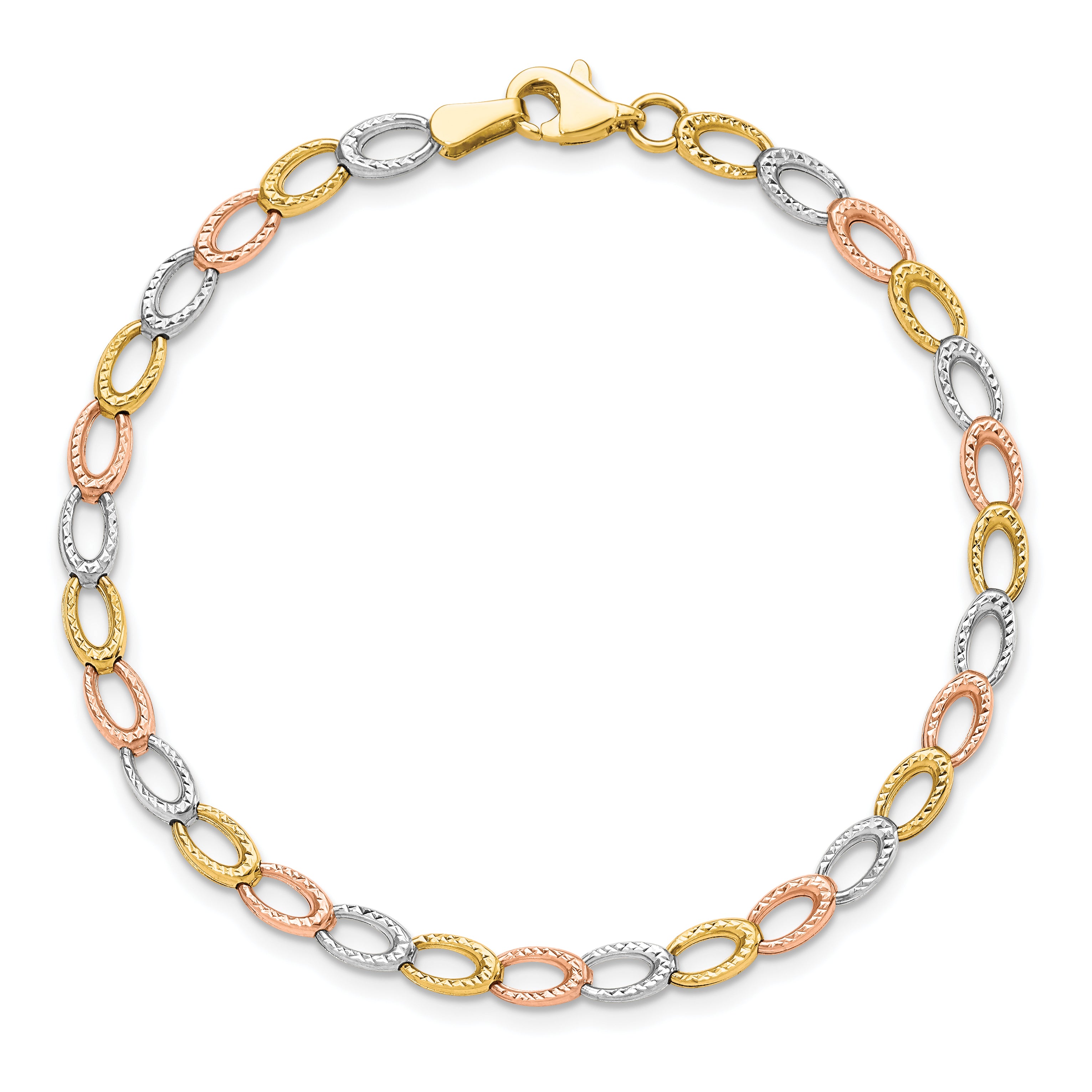 10K Tri-Color D/C Bracelet
